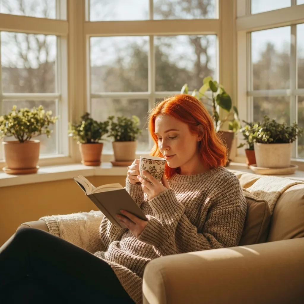 Cozy home office scene with a person analyzing financial documents and charts