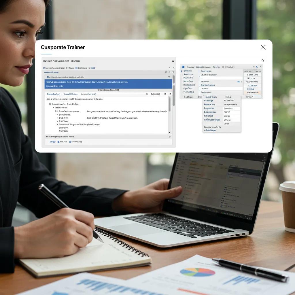 Corporate trainer customizing an Excel training program for a specific team
