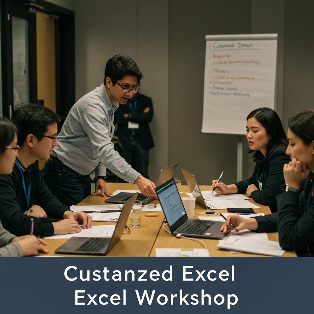Customized Excel workshop with participants engaged in hands-on learning relevant to their industry