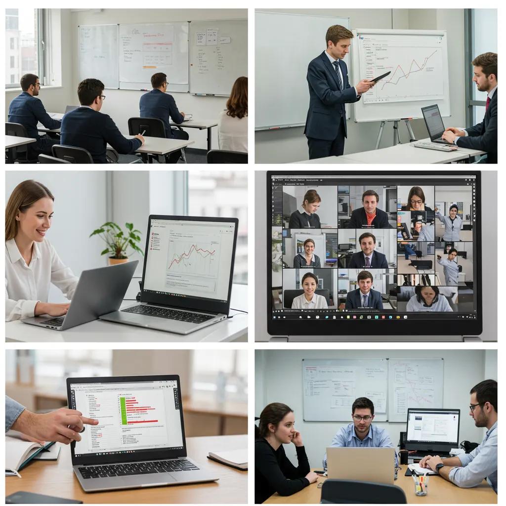 Diverse Excel training formats including classroom, virtual, and corporate workshops