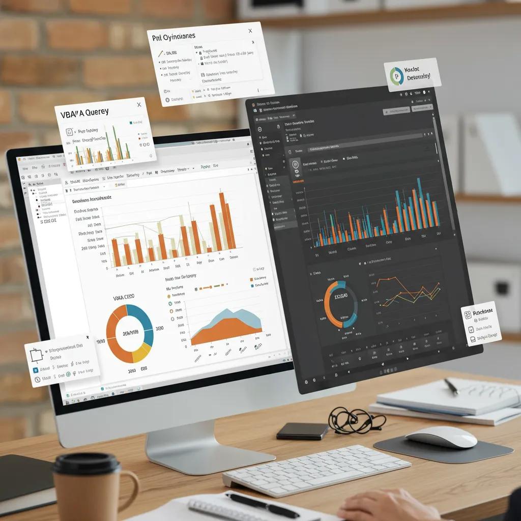 Excel features enhancing workflow efficiency with dynamic dashboards and automation tools