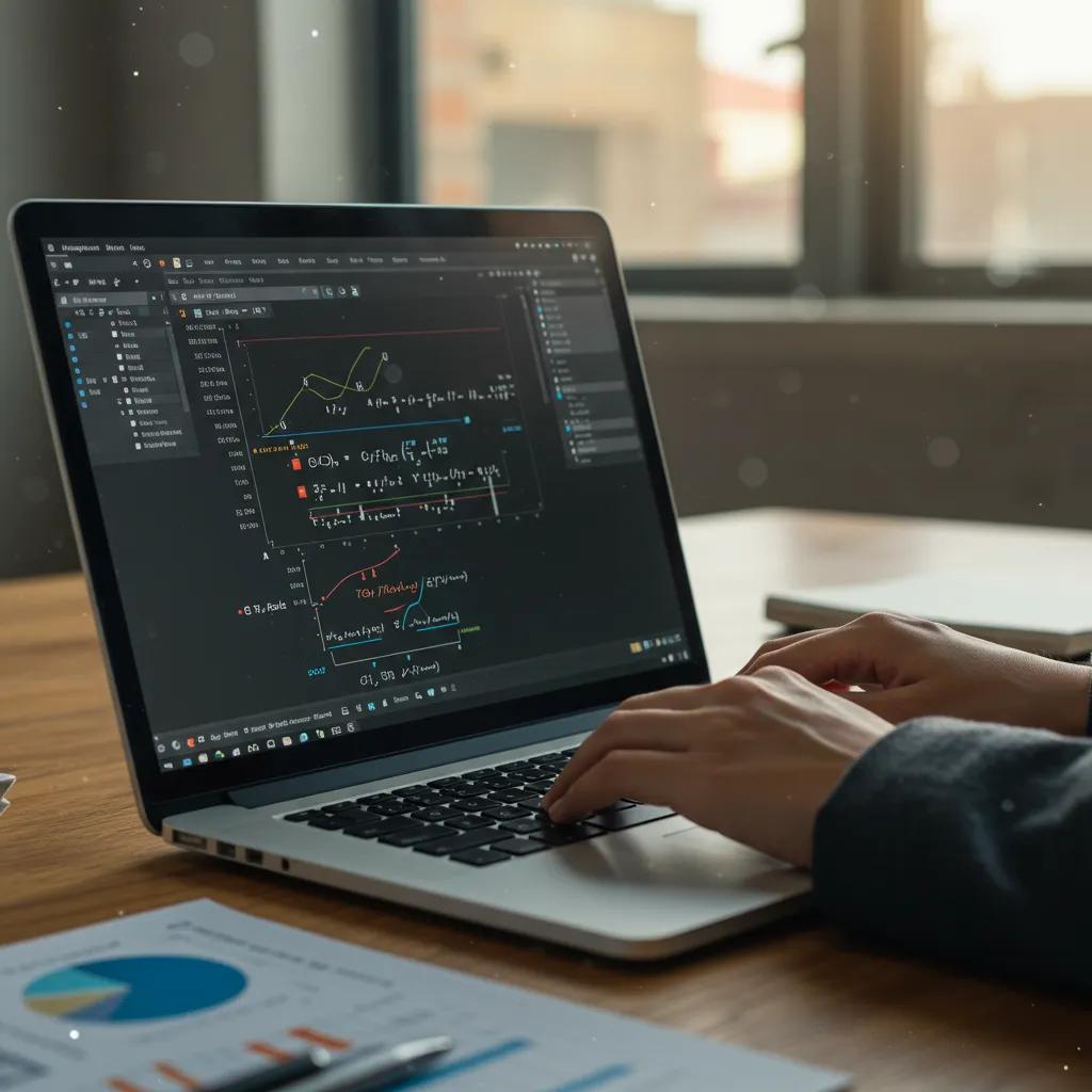 Professional using advanced Excel functions to boost productivity in a modern workspace