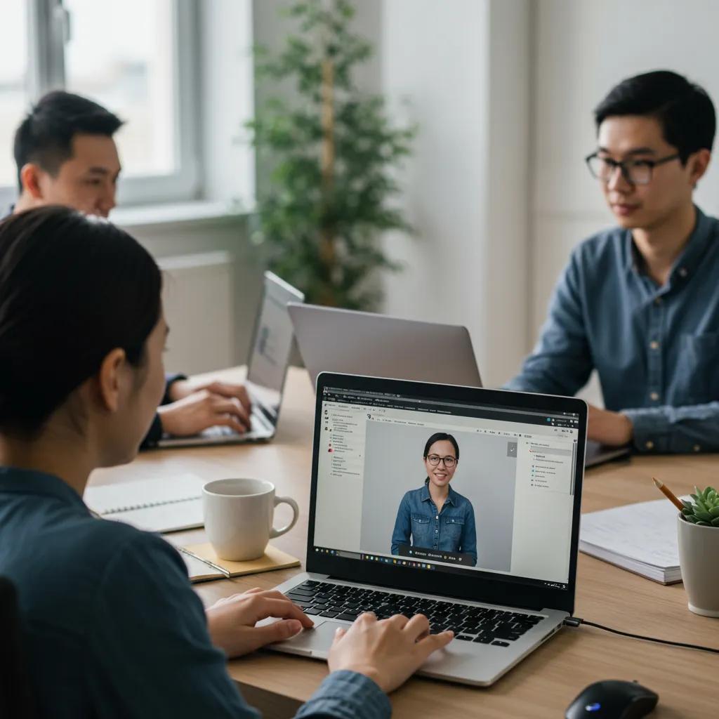 Remote team participating in an online Excel training session from home offices
