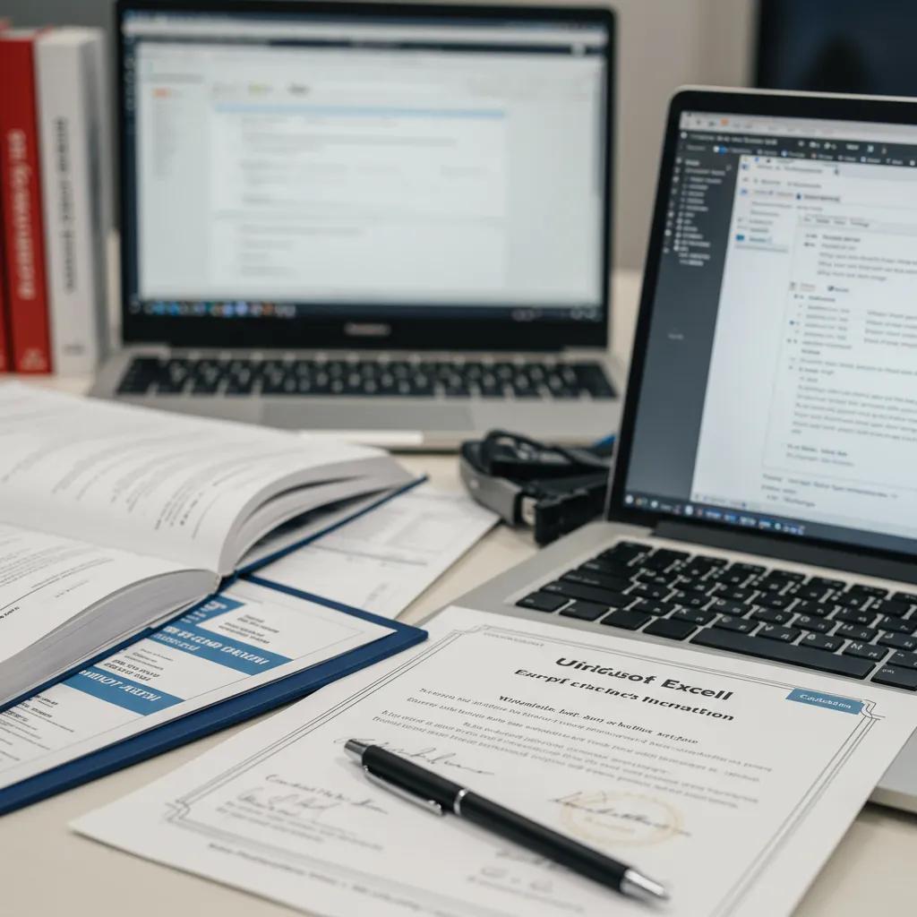 Study materials and certification for Microsoft Excel training